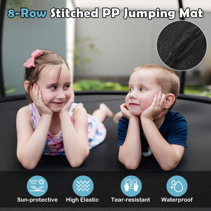 12FT Outdoor Trampoline Heavy-Duty Recreational Trampoline with Safety Enclosure Net, Black Trampolines at Gallery Canada