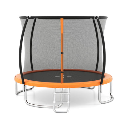12FT Outdoor Trampoline Heavy-Duty Recreational Trampoline with Safety Enclosure Net, Orange Trampolines Orange at Gallery Canada