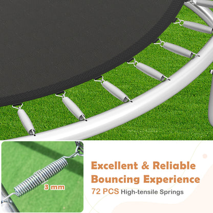 12FT Outdoor Trampoline Heavy-Duty Recreational Trampoline with Safety Enclosure Net, Orange Trampolines at Gallery Canada