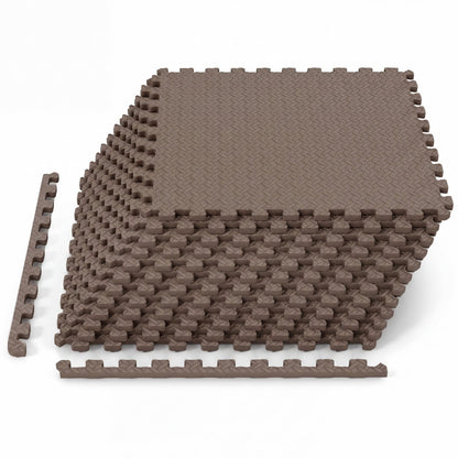 12 Tiles 1/2" Puzzle Exercise Mats, Brown Yoga Accessories at Gallery Canada