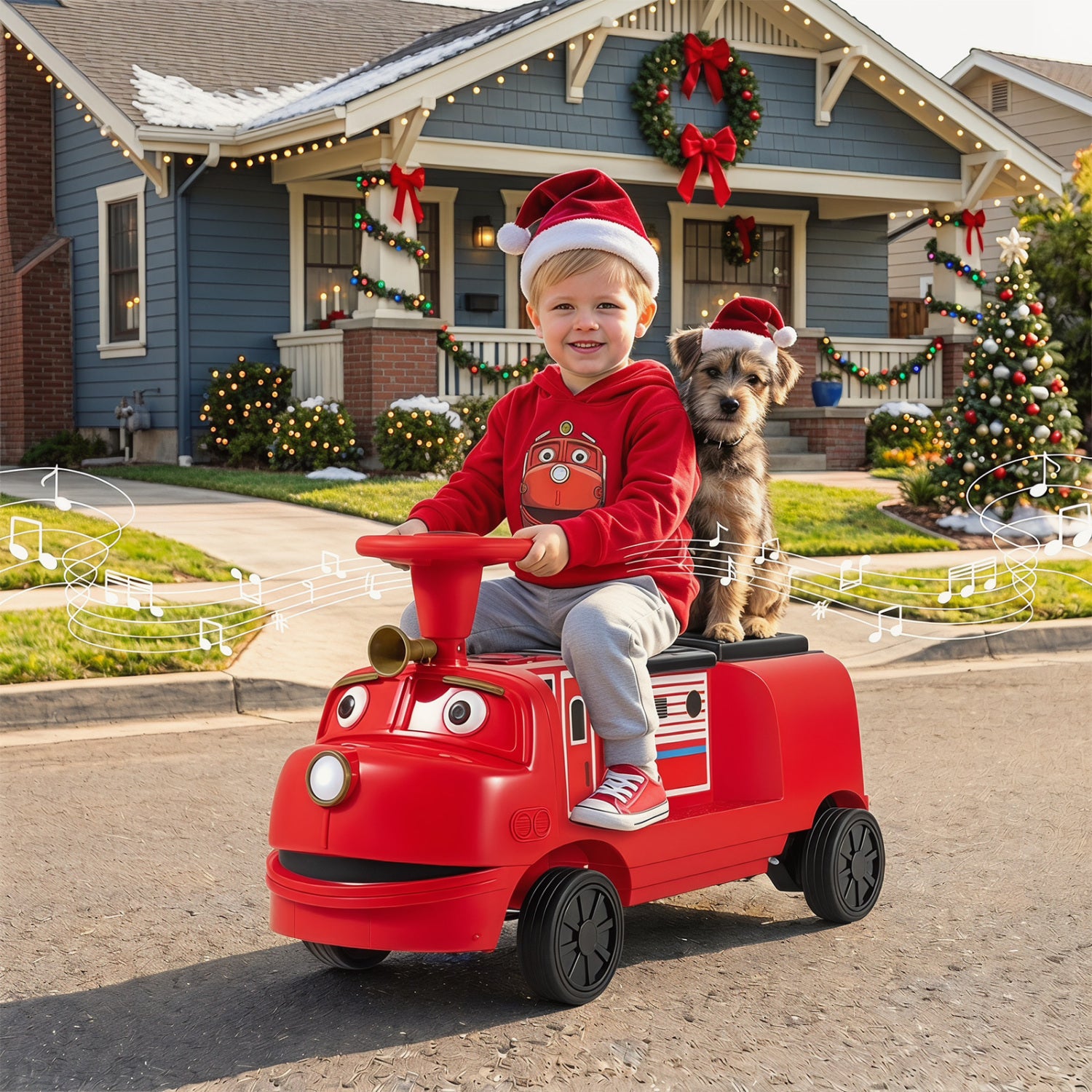 12V 2-Seater Kids Ride on Train with Height Adjustable Seat and Music Licensed Chuggington, Red Powered Ride On Toys at Gallery Canada