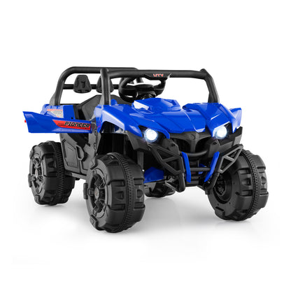 12V Battery Powered Electric Vehicle, Remote Control, 3 Speeds, Blue Powered Ride On Toys at Gallery Canada