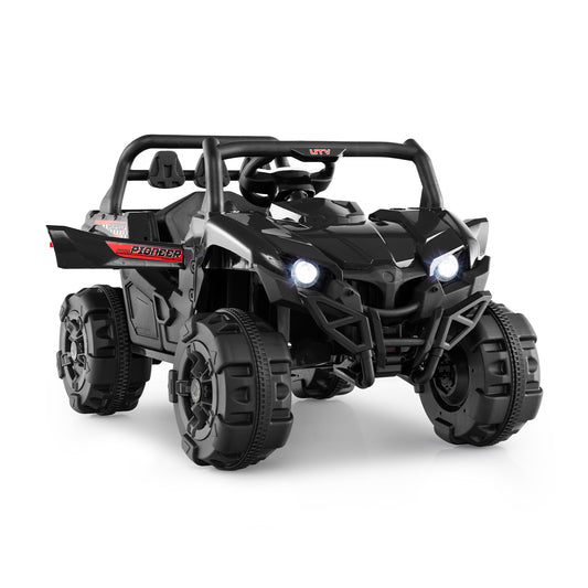 12V Battery Powered Electric Vehicle, Remote Control, 3 Speeds, Black Powered Ride On Toys Black at Gallery Canada