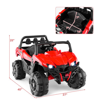 12V Battery Powered Electric Vehicle with Remote Control and 3 Speeds, Red Powered Ride On Toys at Gallery Canada