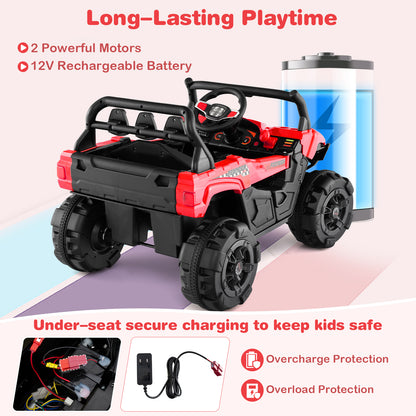 12V Battery Powered Electric Vehicle with Remote Control and 3 Speeds, Red Powered Ride On Toys at Gallery Canada