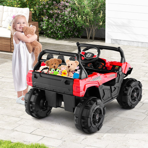 12V Battery Powered Electric Vehicle with Remote Control and 3 Speeds, Red