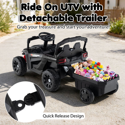 12V Battery Ride On Tractor With Remote Control, Black Powered Ride On Toys at Gallery Canada