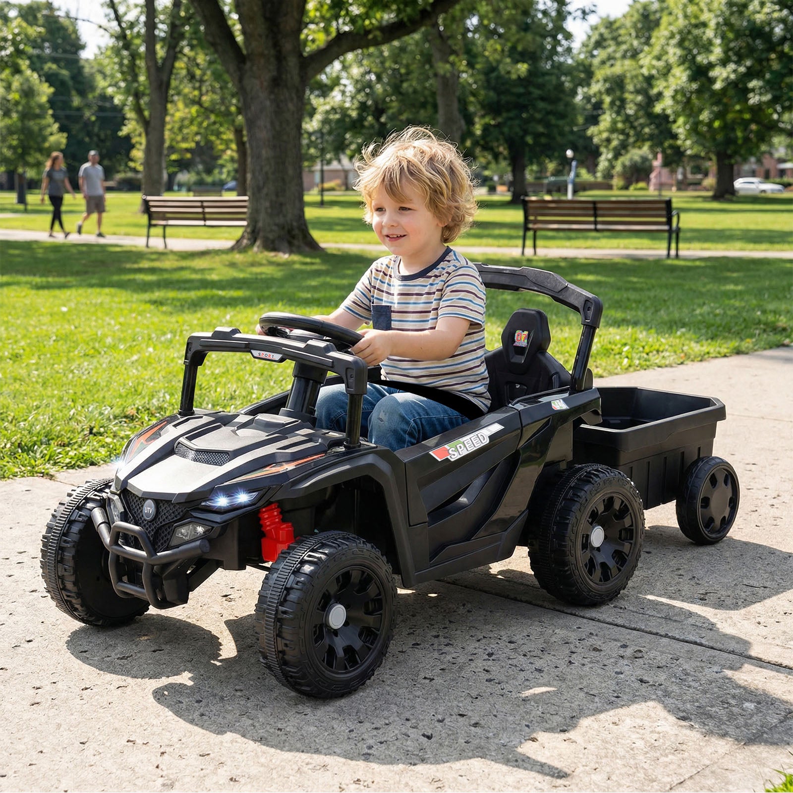 12V Battery Ride On Tractor With Remote Control, Black Powered Ride On Toys at Gallery Canada