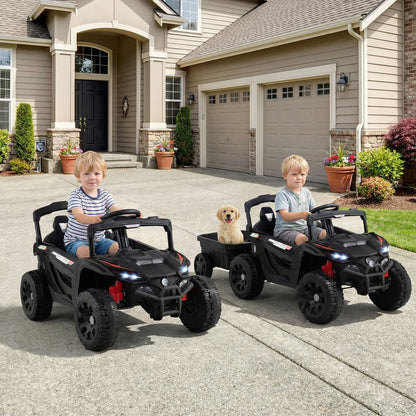 12V Battery Ride On Tractor With Remote Control, Black Powered Ride On Toys at Gallery Canada