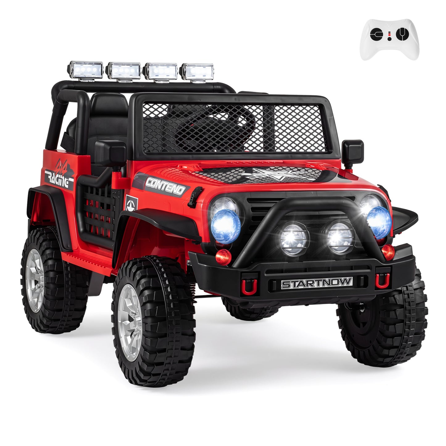 12V Electric 2-Seater Kids Ride On Car with Remote, Red