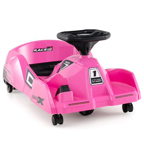 12V Electric Cleaning Go Kart with Detachable Mop and Remote Control, Pink
