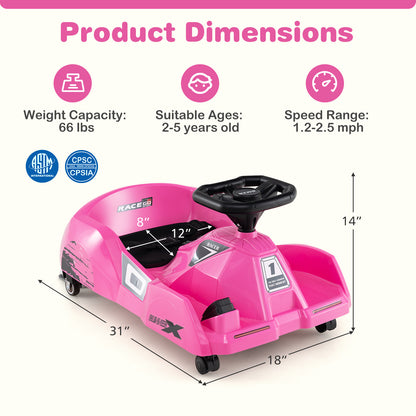 12V Electric Cleaning Go Kart with Detachable Mop and Remote Control, Pink Powered Ride On Toys at Gallery Canada