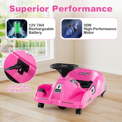 12V Electric Cleaning Go Kart with Detachable Mop and Remote Control, Pink Powered Ride On Toys at Gallery Canada