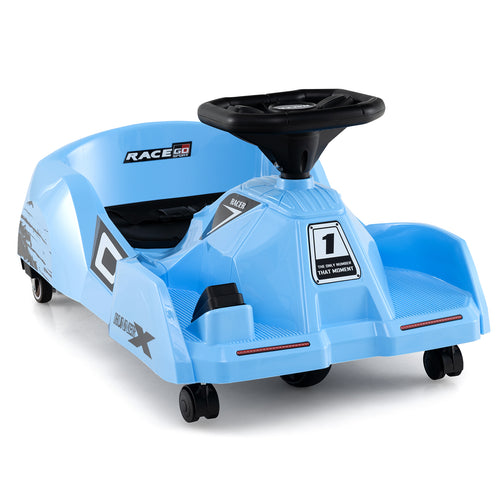 12V Electric Go Kart, Detachable Mop, Remote Control, Blue