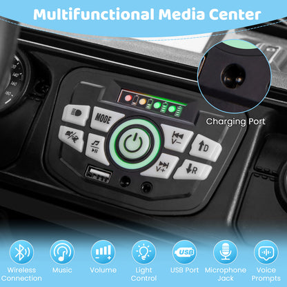 12V Electric Kids Ride on Truck with Remote Control and Music, Black Powered Ride On Toys at Gallery Canada