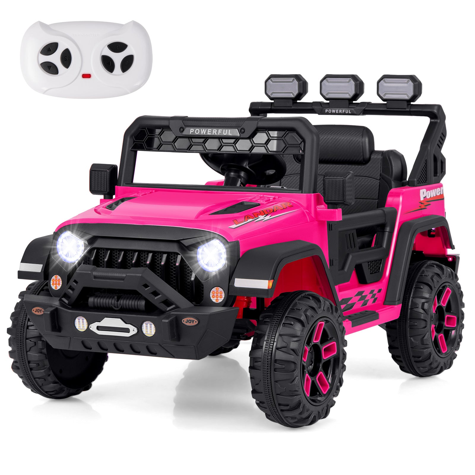 12V Electric Kids Ride on Truck with Remote Control and Music, Pink Powered Ride On Toys at Gallery Canada