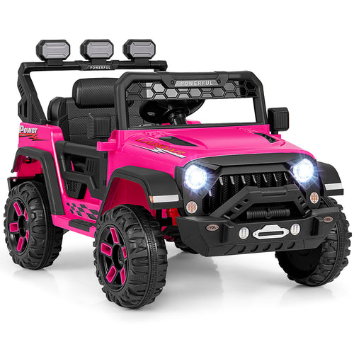 12V Electric Kids Ride on Truck with Remote Control and Music, Pink