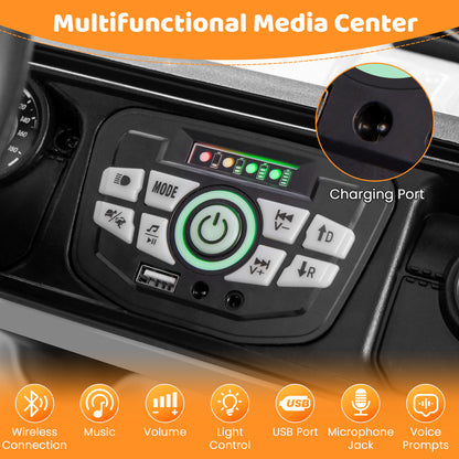 12V Electric Kids Ride on Truck with Remote Control and Music, White Powered Ride On Toys at Gallery Canada