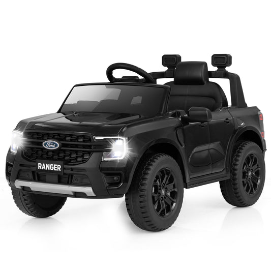 12V Electric Kids Ride on Car Licensed Ford Ranger with Remote Control and Music, Black Powered Ride On Toys Black at Gallery Canada