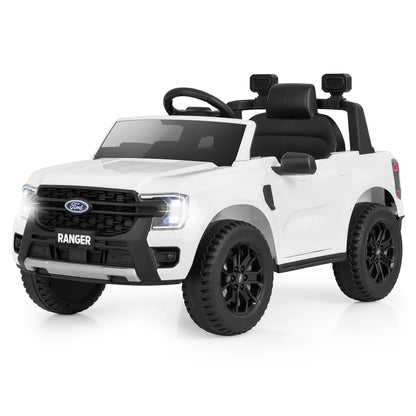 Voiture électrique pour enfants 12V, télécommande, musique, blanche