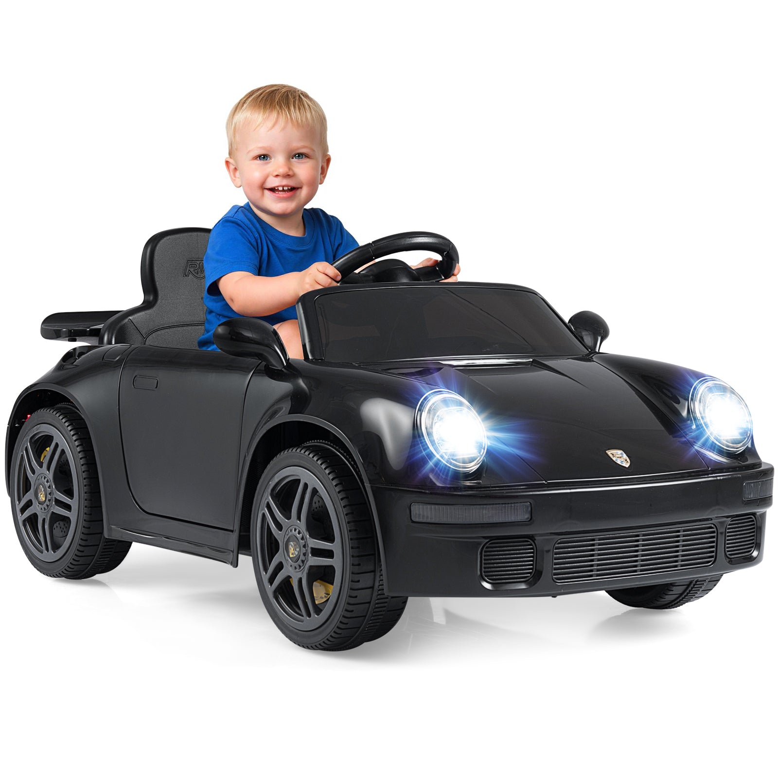 12V Electric Ride On Car Licensed RUF CTR with Remote Control and Music, Black Powered Ride On Toys at Gallery Canada