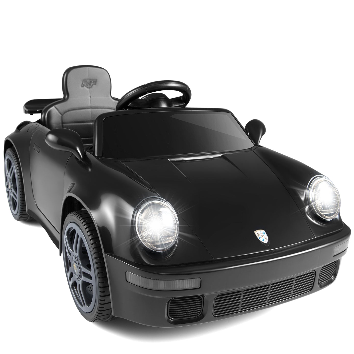 12V Electric Ride On Car Licensed RUF CTR with Remote Control and Music, Black Powered Ride On Toys Black at Gallery Canada