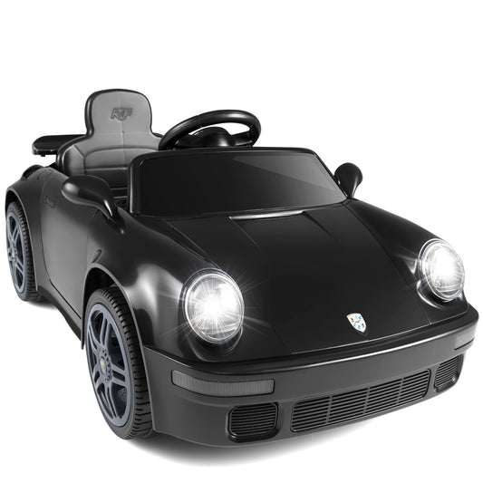 12V Electric Ride On Car Licensed RUF CTR with Remote Control and Music, Black Powered Ride On Toys Black at Gallery Canada