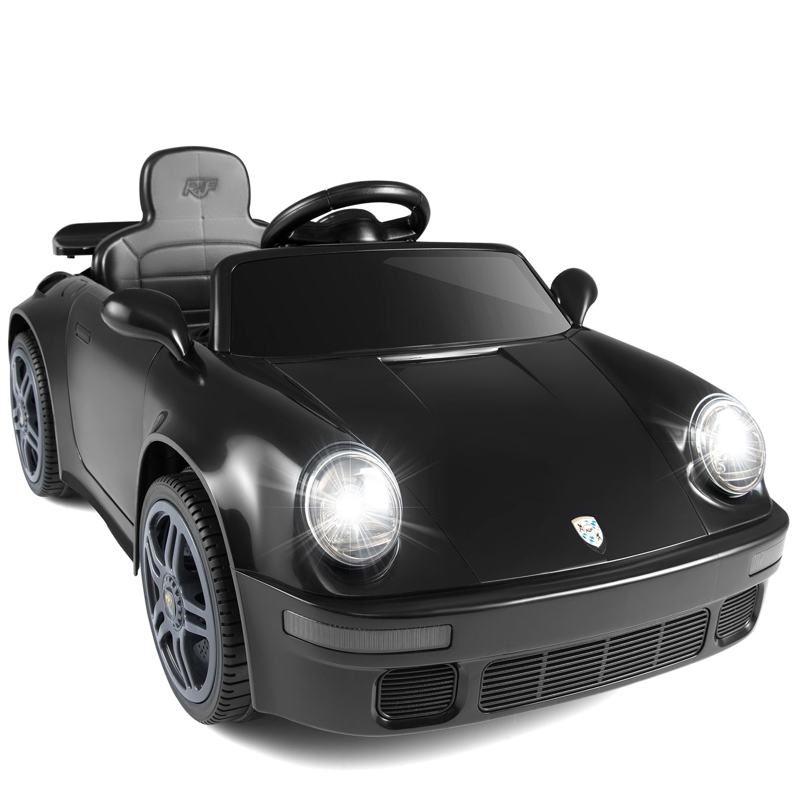 12V Electric Ride On Car Licensed RUF CTR with Remote Control and Music, Black Powered Ride On Toys at Gallery Canada