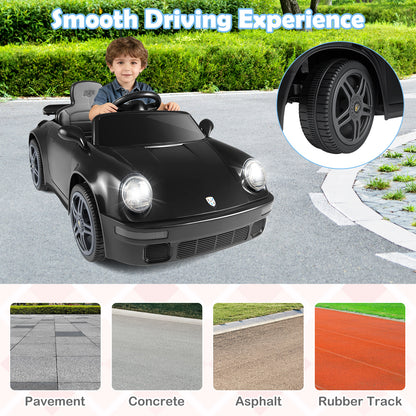 12V Electric Ride On Car Licensed RUF CTR with Remote Control and Music, Black Powered Ride On Toys at Gallery Canada