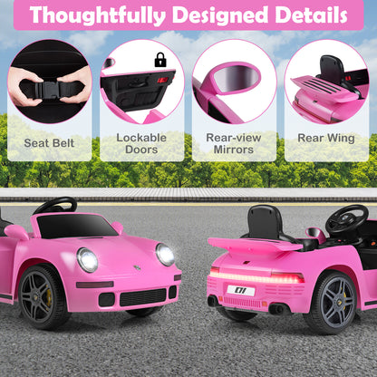 12V Electric Ride On Car Licensed RUF CTR with Remote Control and Music, Pink Powered Ride On Toys at Gallery Canada
