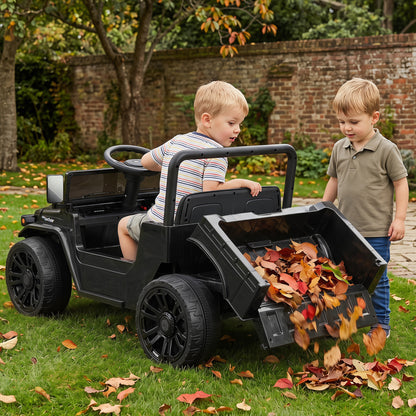 12V Electric Ride On Truck, Dump Bed, Music, Licensed Toyota, Black Powered Ride On Toys at Gallery Canada