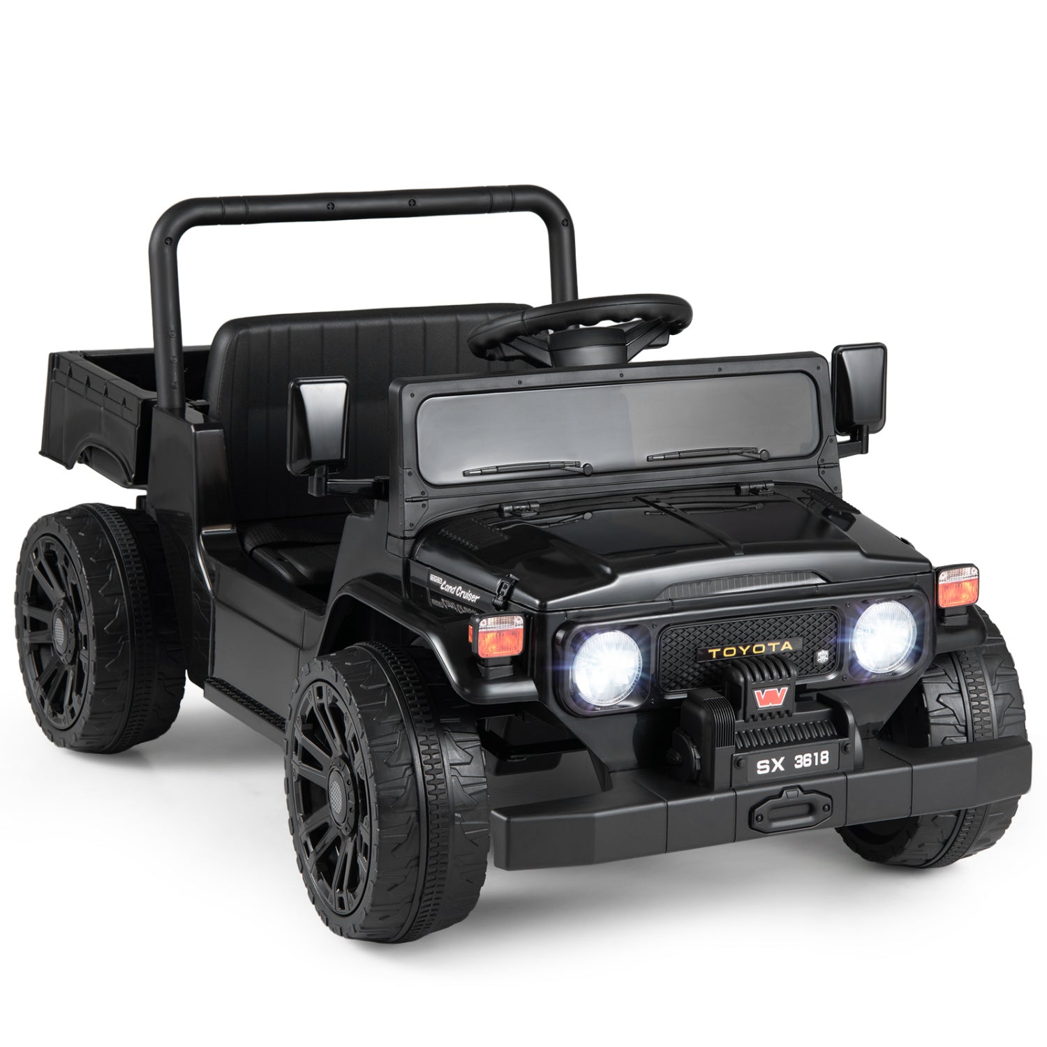 12V Electric Ride On Truck, Dump Bed, Music, Licensed Toyota, Black Powered Ride On Toys Black at Gallery Canada