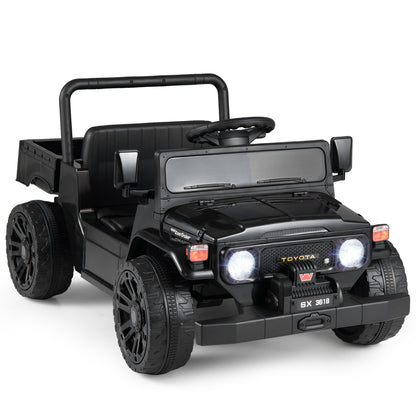 12V Electric Ride On Truck, Dump Bed, Music, Licensed Toyota, Black Powered Ride On Toys Black at Gallery Canada