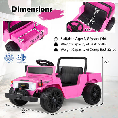 12V Electric Ride On Truck with Dump Bed, Pink Powered Ride On Toys at Gallery Canada