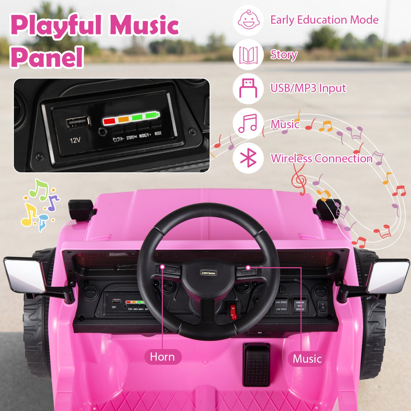 12V Electric Ride On Truck with Dump Bed, Pink Powered Ride On Toys at Gallery Canada