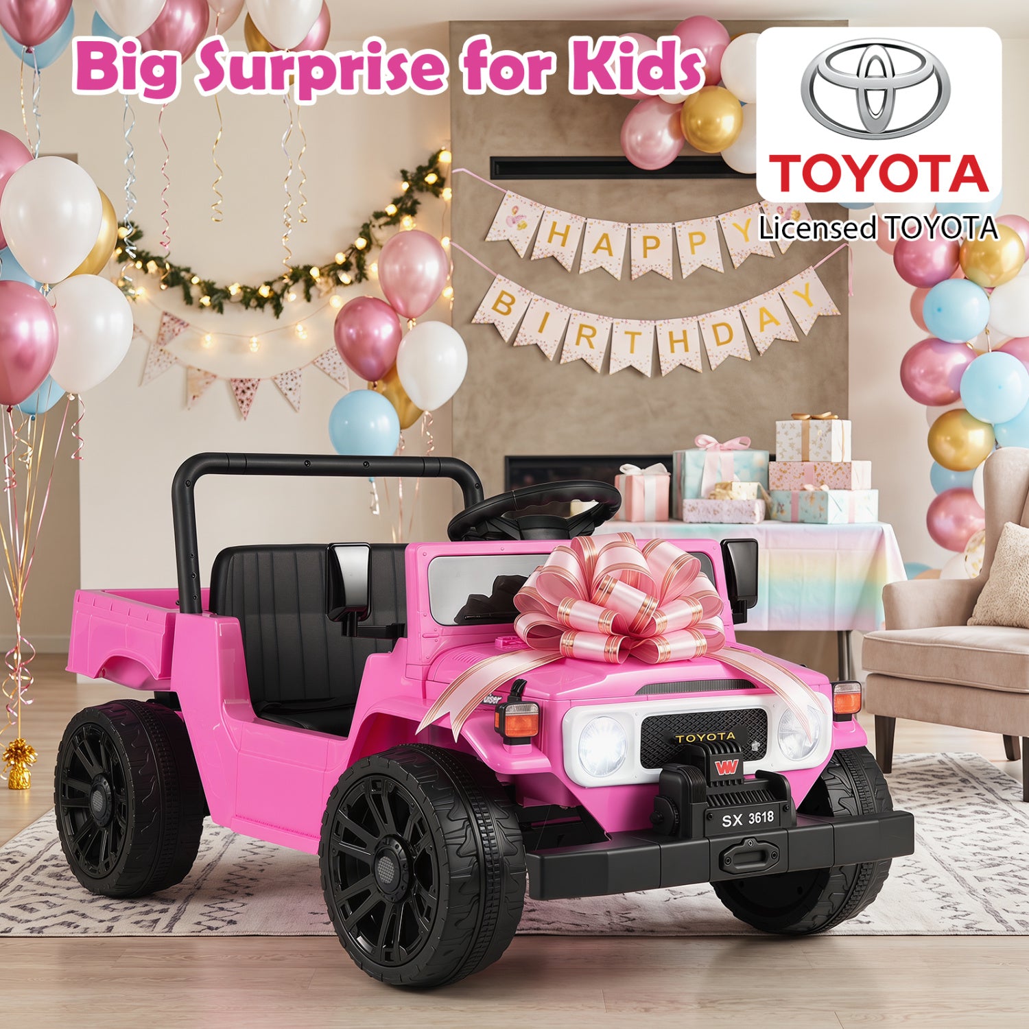 12V Electric Ride On Truck with Dump Bed, Pink Powered Ride On Toys at Gallery Canada
