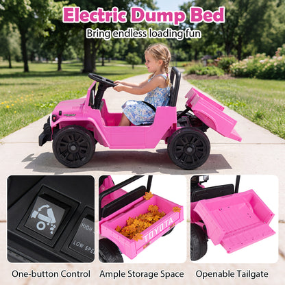 12V Electric Ride On Truck with Dump Bed, Pink Powered Ride On Toys at Gallery Canada