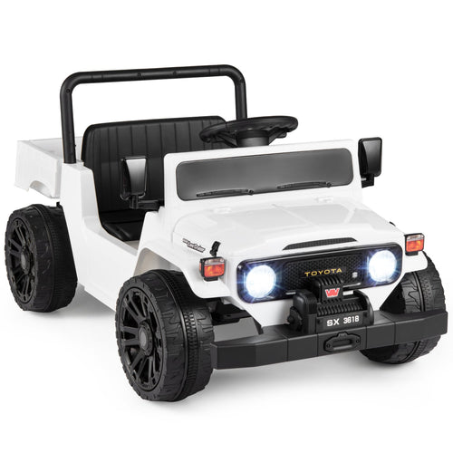 12V Electric Ride On Truck, Dump Bed, Music, White