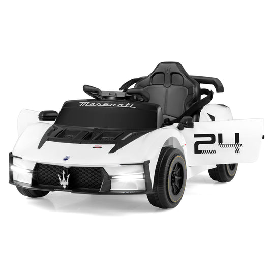 12V Electric Ride on Car, Maserati Licensed, Remote Control, Music, White Powered Ride On Toys White at Gallery Canada
