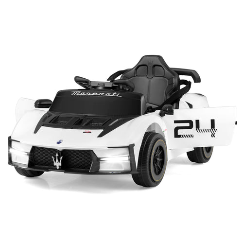 12V Electric Ride on Car, Maserati Licensed, Remote Control, Music, White
