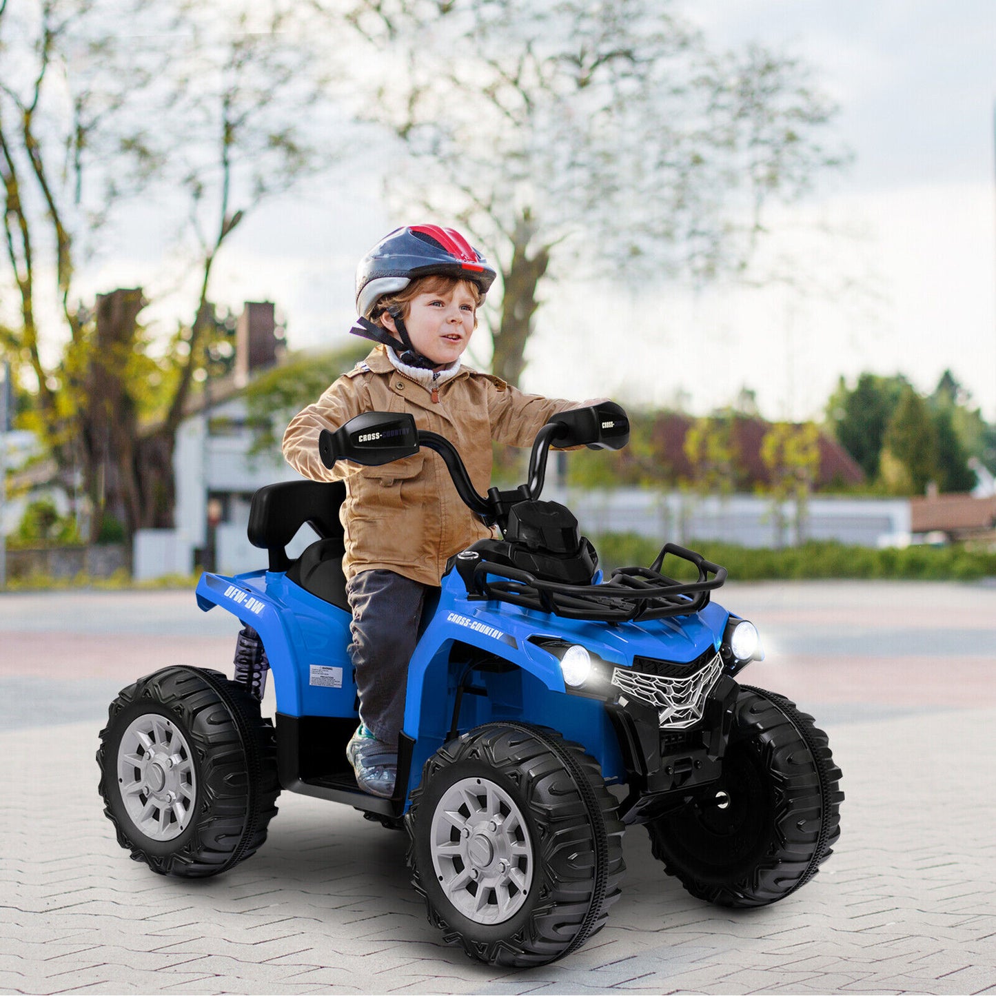 Kids Ride On ATV 4 Wheeler, 12V, MP3, Headlights, Blue Powered Ride On Toys at Gallery Canada