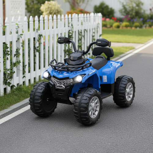 Kids Ride On ATV 4 Wheeler, 12V, MP3, Headlights, Blue