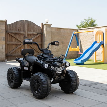 12V Kids Ride On ATV 4 Wheeler, Black Powered Ride On Toys at Gallery Canada