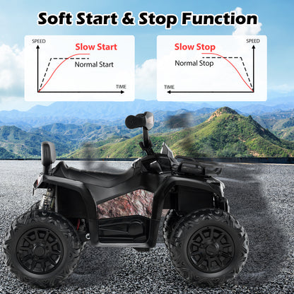 12V Kids Ride On ATV 4 Wheeler, Solid Black Powered Ride On Toys at Gallery Canada
