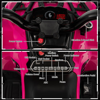 Kids Ride On ATV 4 Wheeler, 12V, Pink Powered Ride On Toys at Gallery Canada