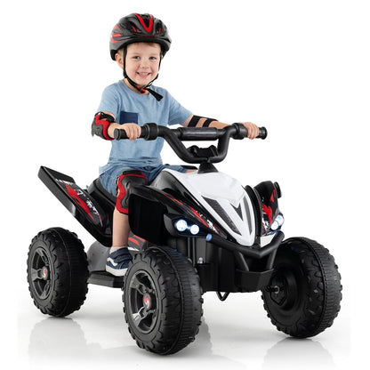 12V Kids Ride On ATV 4-Wheeler Quad, LED Lights, 7 mph, Black Powered Ride On Toys at Gallery Canada