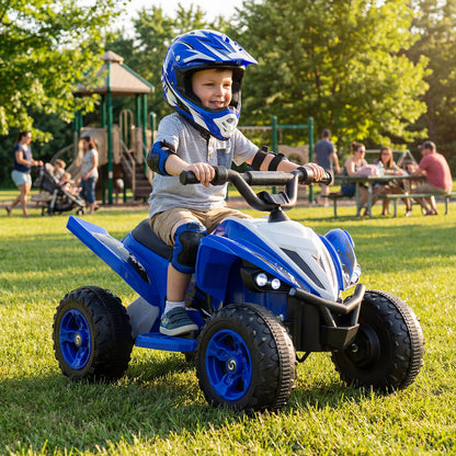 12V Kids Ride On ATV Quad, LED Lights, 7 Mph, Navy Powered Ride On Toys at Gallery Canada