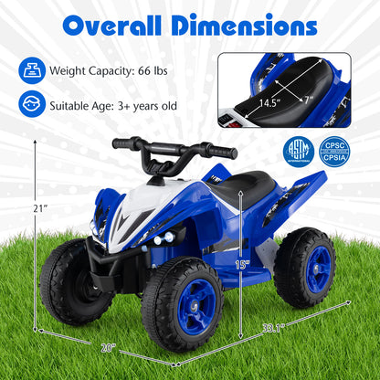 12V Kids Ride On ATV Quad, LED Lights, 7 Mph, Navy Powered Ride On Toys at Gallery Canada