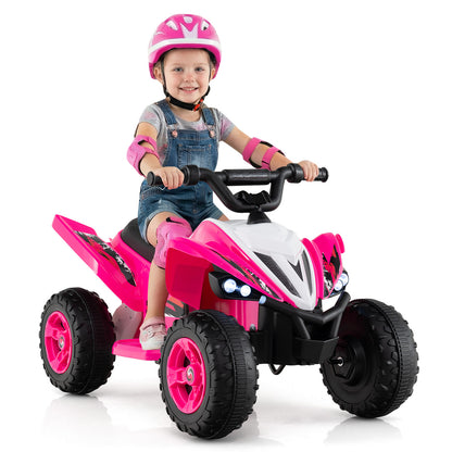 12V Kids Ride On ATV 4-Wheeler Quad with LED Lights and 7 mph Max Speed, Pink Powered Ride On Toys at Gallery Canada