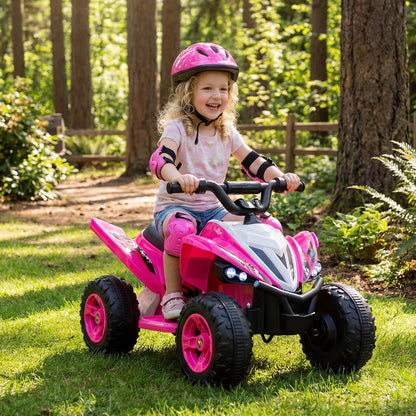 12V Kids Ride On ATV 4-Wheeler Quad with LED Lights and 7 mph Max Speed, Pink Powered Ride On Toys at Gallery Canada